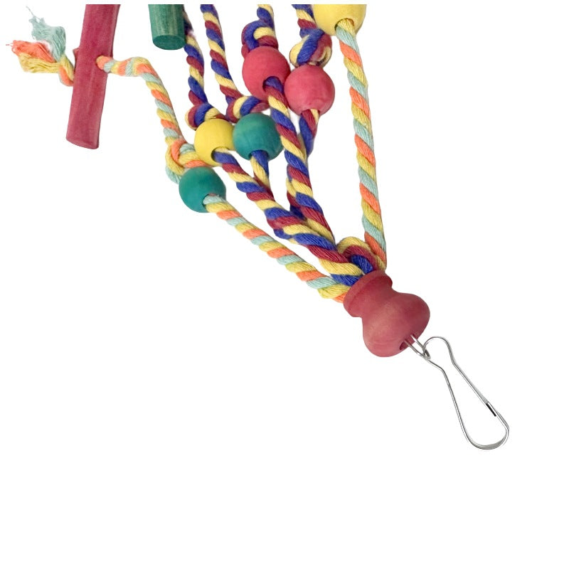 Cotton Rope Beads Wooden Bird Toy