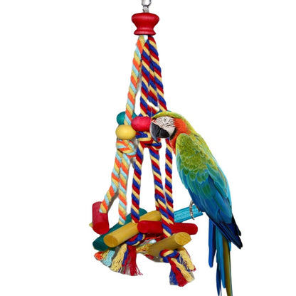 Cotton Rope Beads Wooden Bird Toy