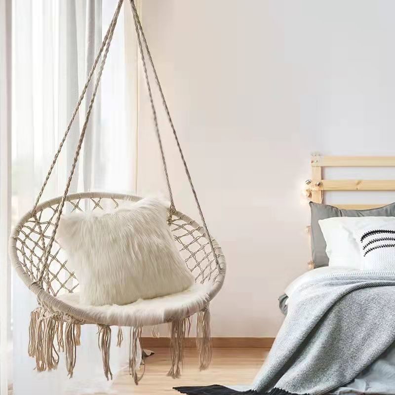 Cotton Rope Hanging Chair Hammock with Tassels