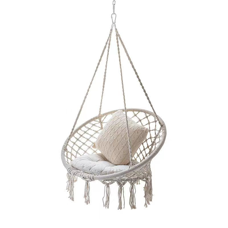 Cotton Rope Hanging Chair Hammock with Tassels