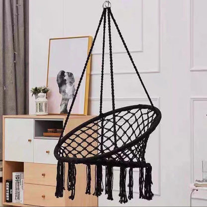 Cotton Rope Hanging Chair Hammock with Tassels