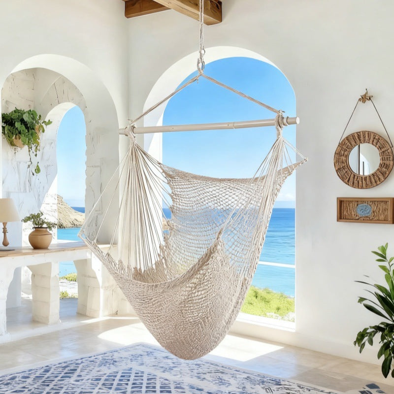 Cotton rope net hanging chair swing