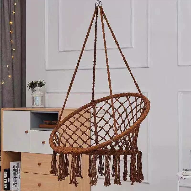 Cotton rope woven hanging basket