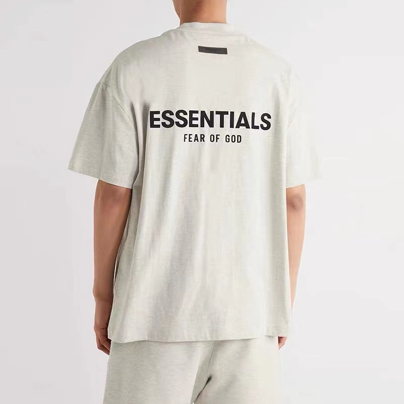 Cotton round-neck short-sleeved shirt