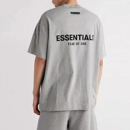 Cotton round-neck short-sleeved shirt