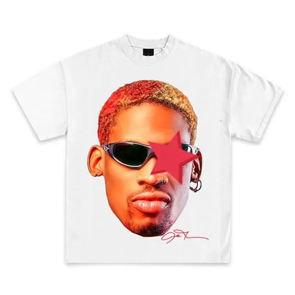 Cotton Short Sleeve T-Shirt with Retro Graphics
