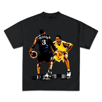 Cotton Short Sleeve T-Shirt with Retro Graphics