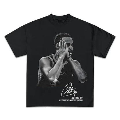 Cotton Short Sleeve T-Shirt with Retro Graphics