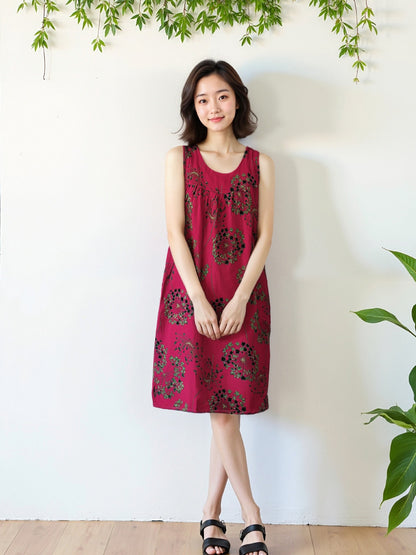 Cotton Silk Sleeveless Nightgown
