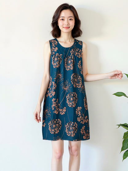 Cotton Silk Sleeveless Nightgown