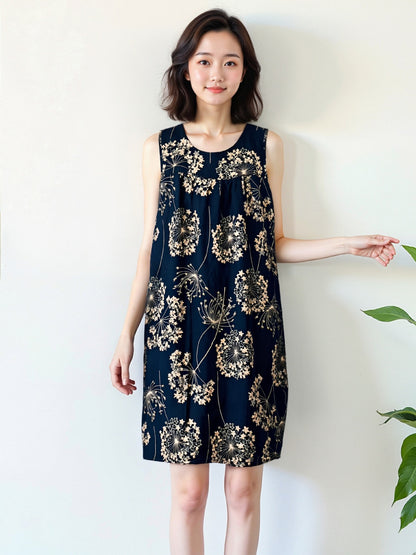 Cotton Silk Sleeveless Nightgown