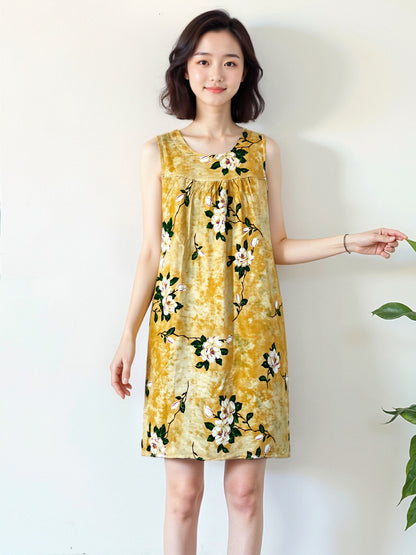 Cotton Silk Sleeveless Nightgown