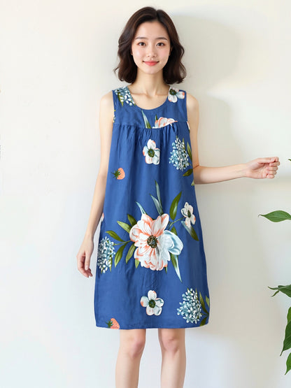 Cotton Silk Sleeveless Nightgown