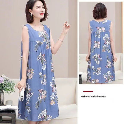 Cotton Silk Sleeveless Nightgown