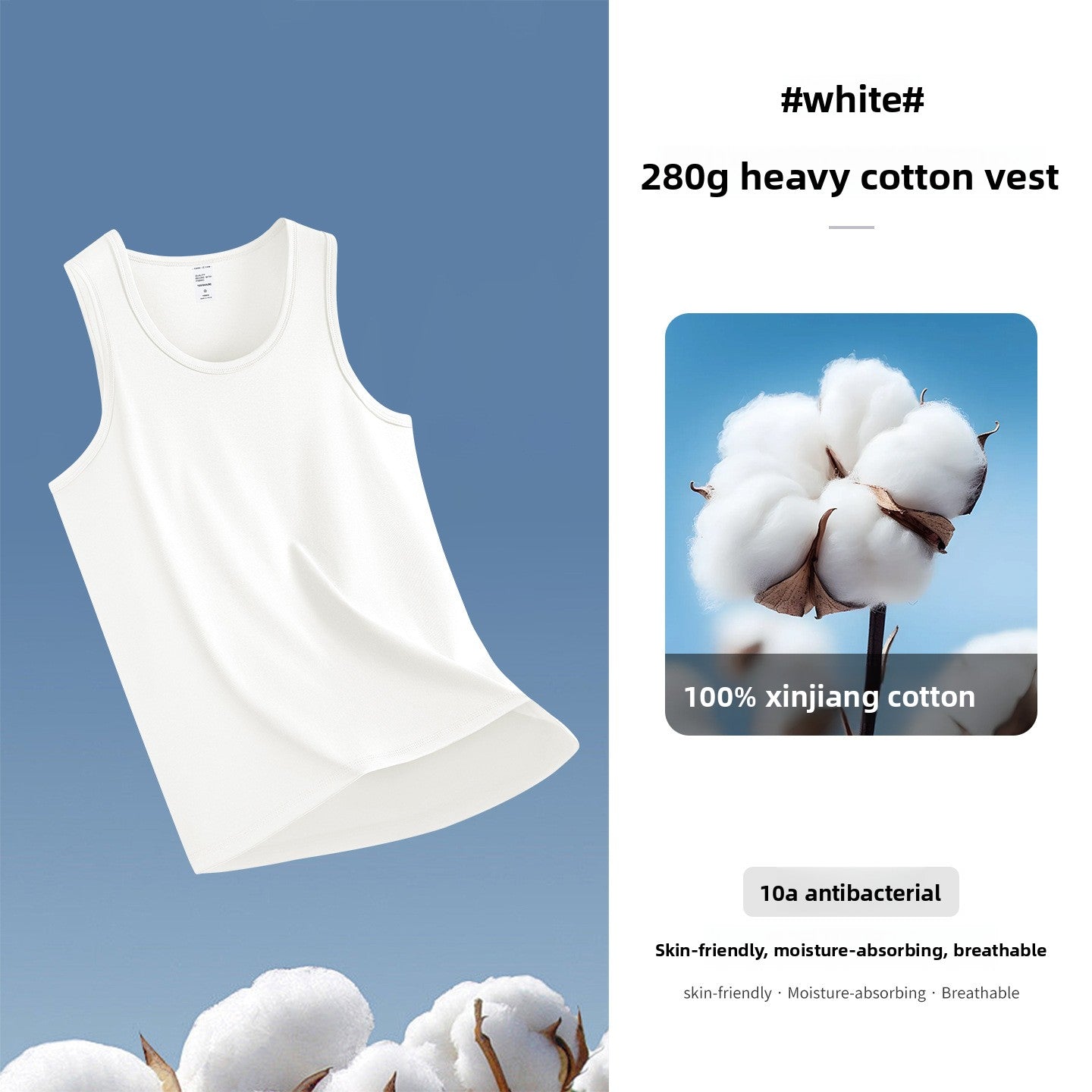 Cotton Sleeveless Vest for Men