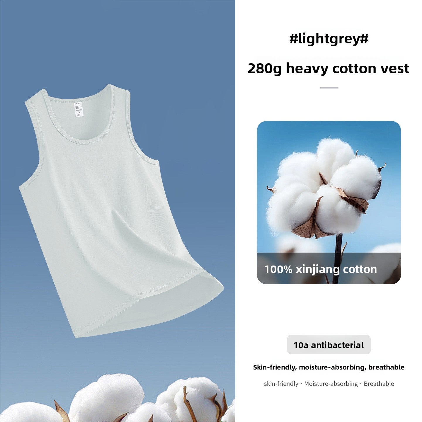Cotton Sleeveless Vest for Men