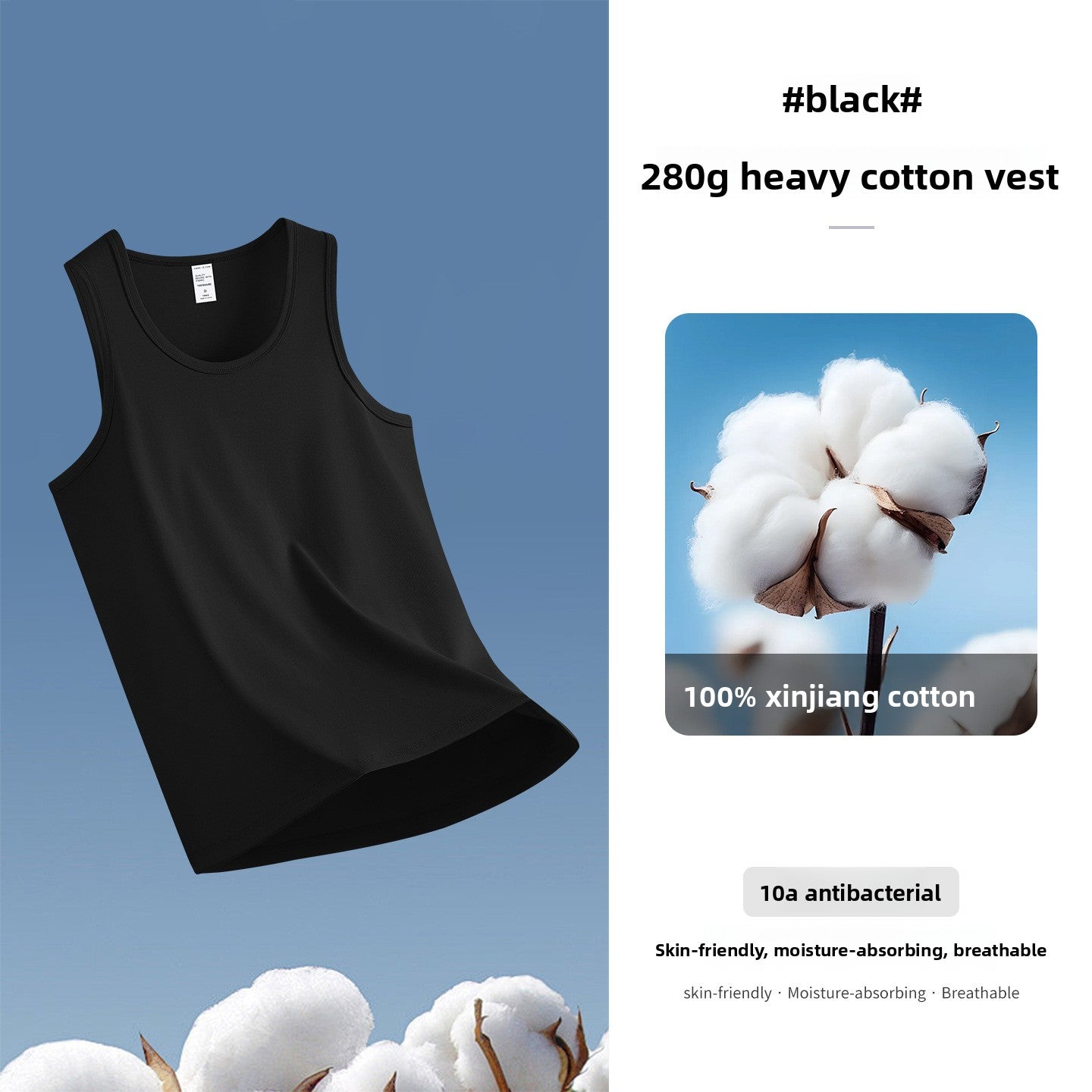Cotton Sleeveless Vest for Men