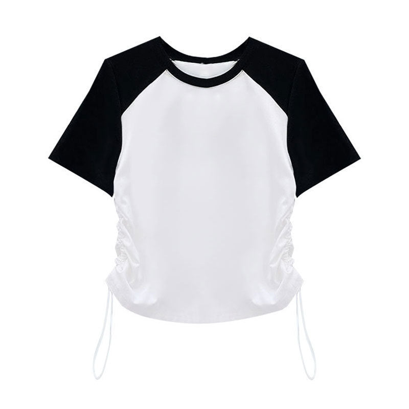 Cotton Spandex Drawstring Casual T-Shirt