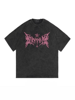 Washed black Hand drawn star gray
