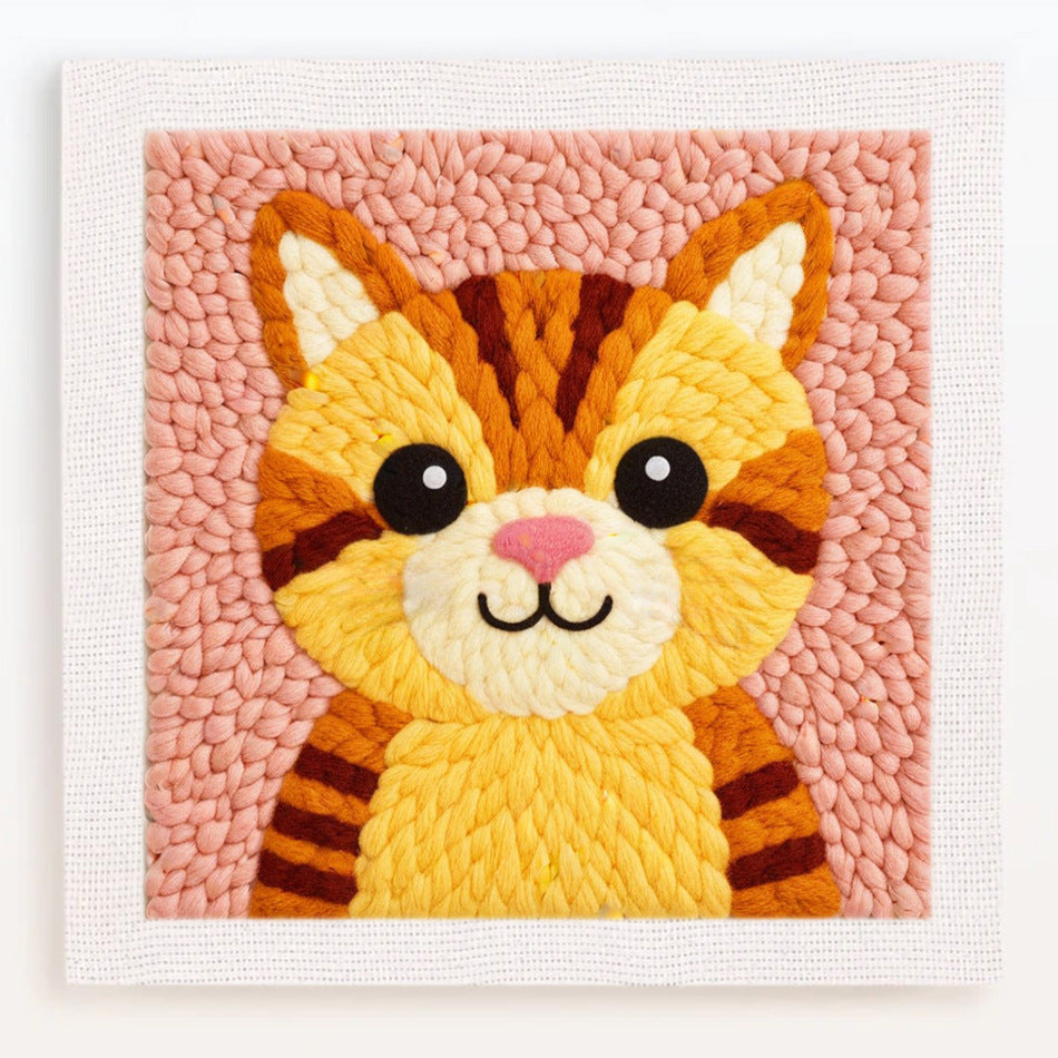 Cotton thread needle punch embroidery
