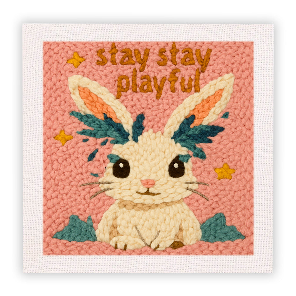 Cotton thread needle punch embroidery