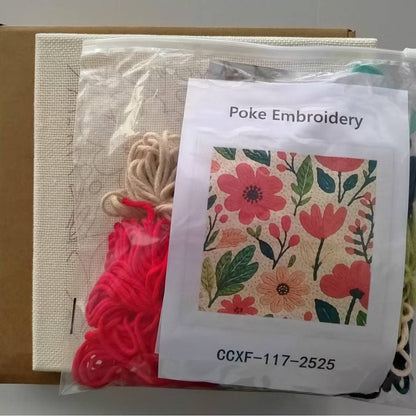 Cotton thread needle punch embroidery
