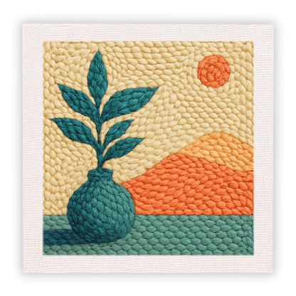 Cotton thread needle punch embroidery