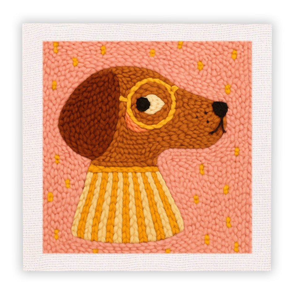 Cotton thread needle punch embroidery