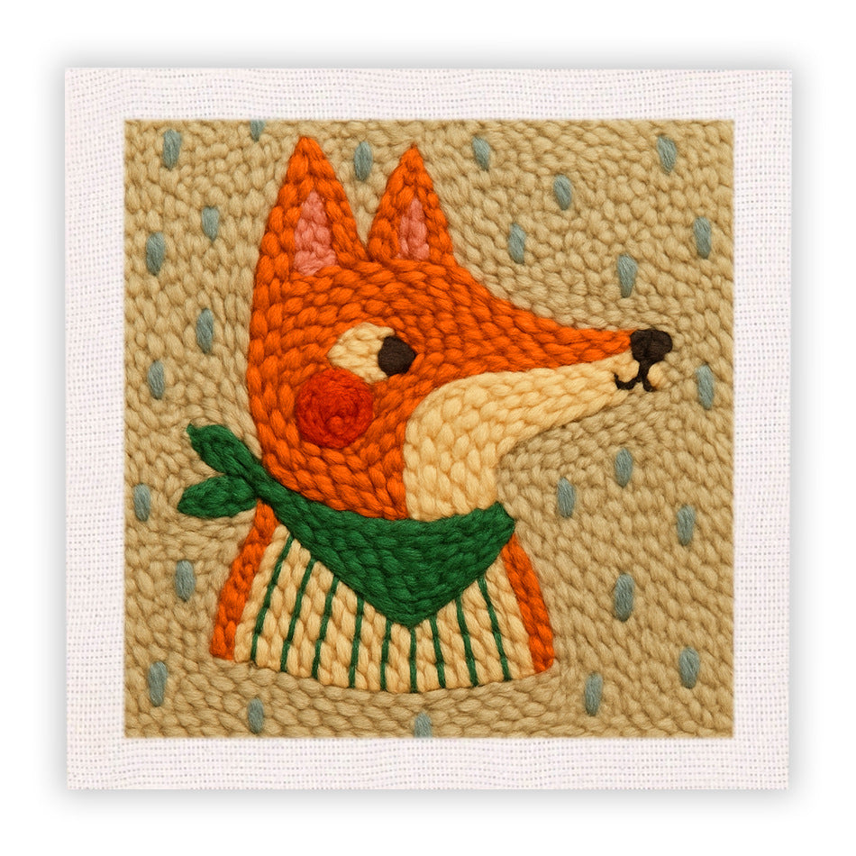 Cotton thread needle punch embroidery