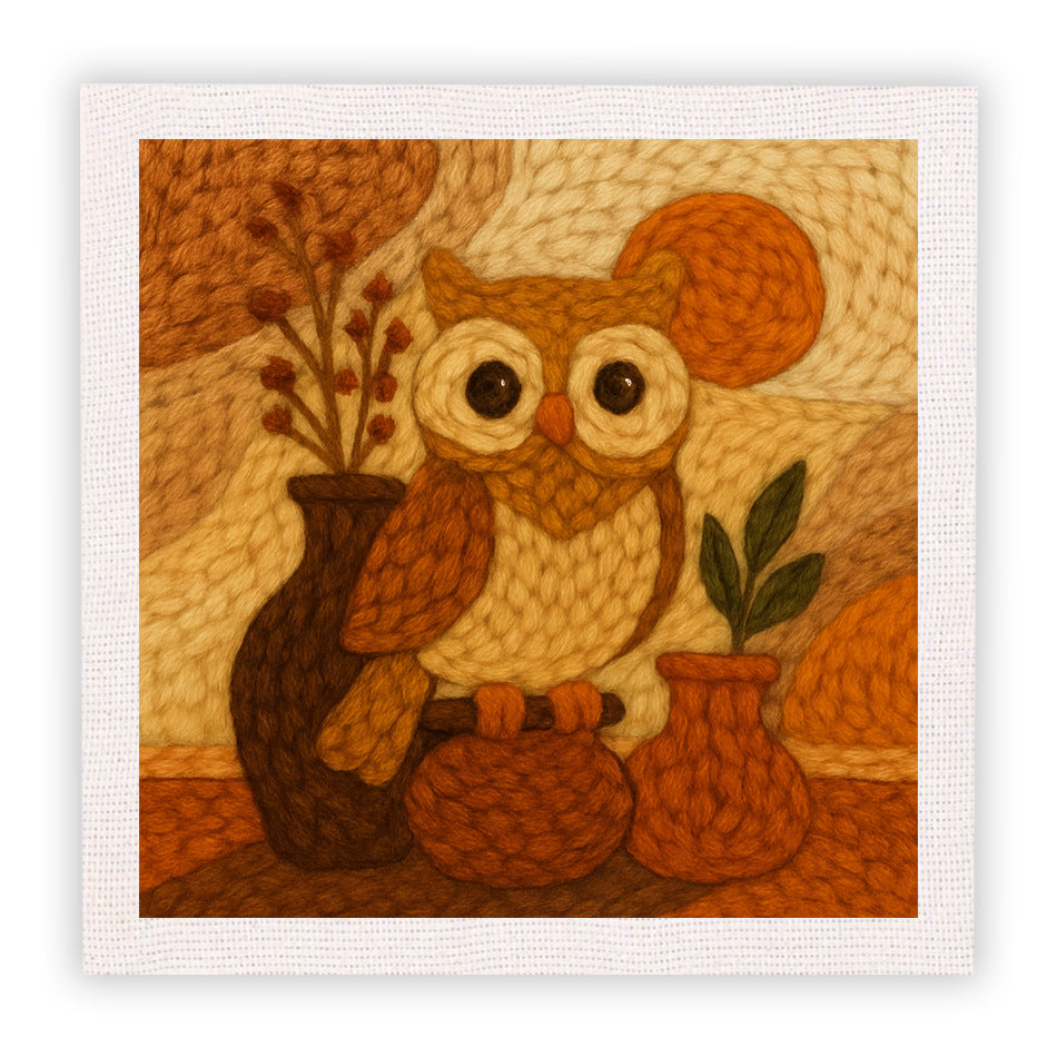 Cotton thread needle punch embroidery