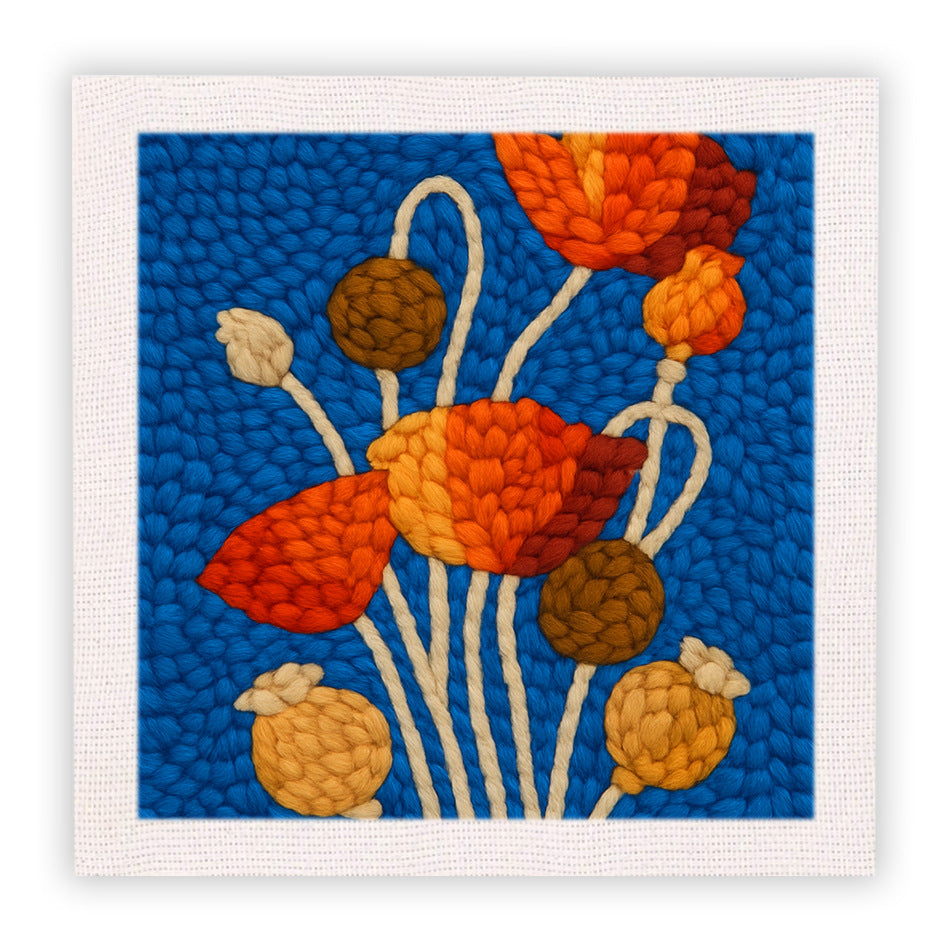 Cotton thread needle punch embroidery
