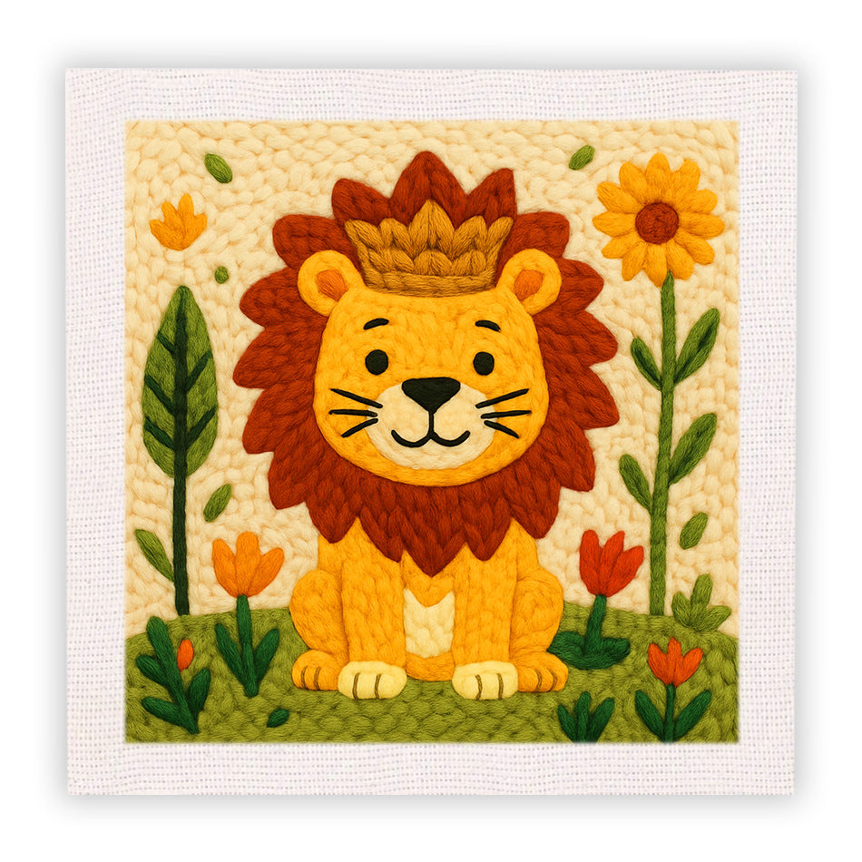 Cotton thread needle punch embroidery
