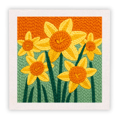 Cotton thread needle punch embroidery
