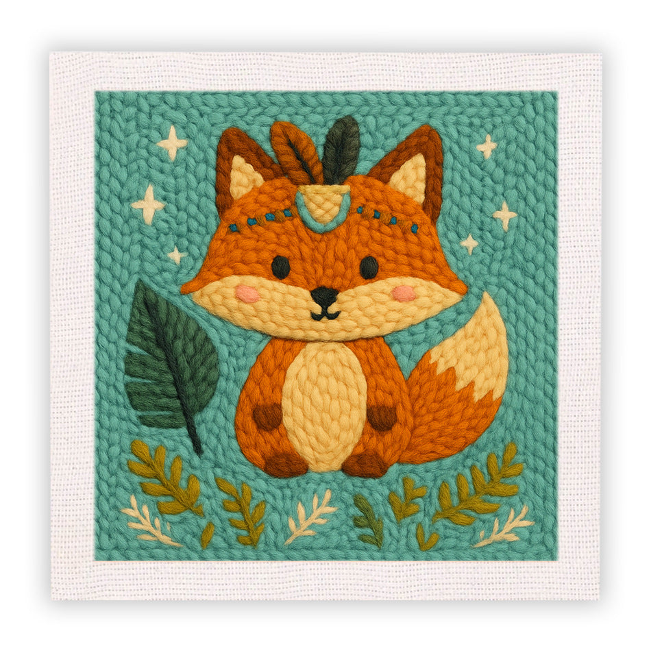 Cotton thread needle punch embroidery