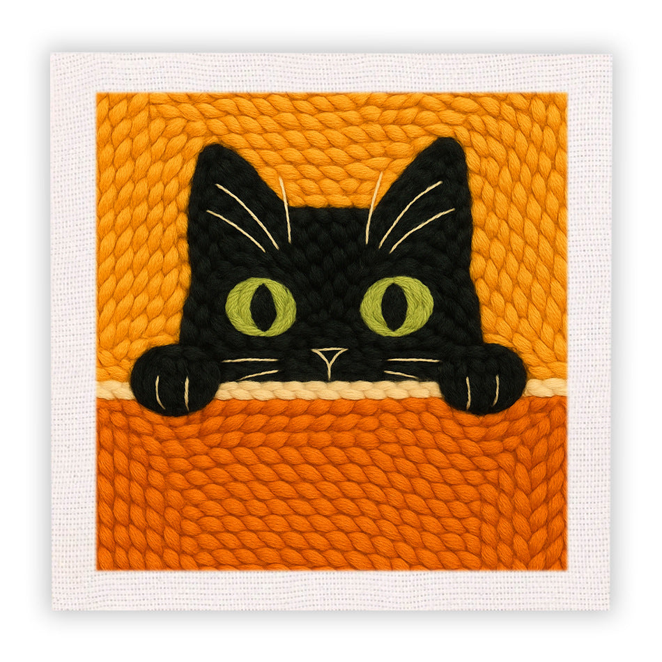 Cotton thread needle punch embroidery