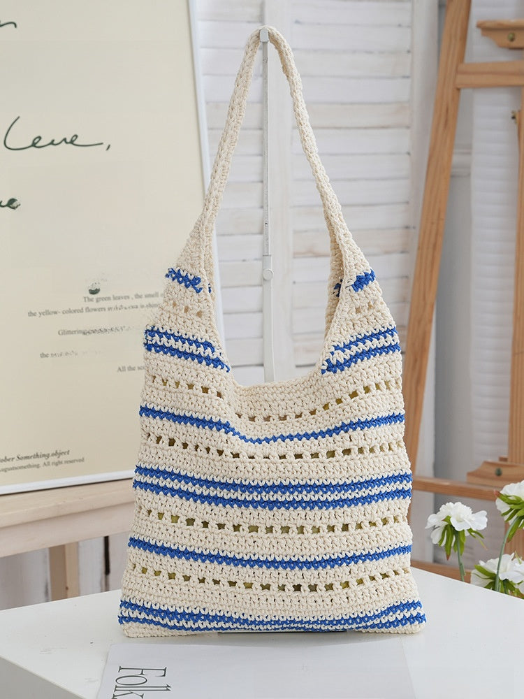 Cotton thread shoulder bag