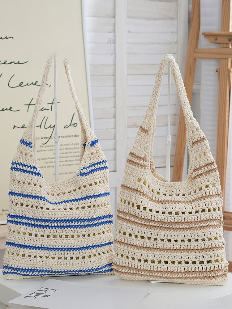 Cotton thread shoulder bag