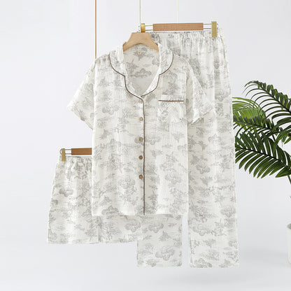 Cotton Three-Piece Pajama Set