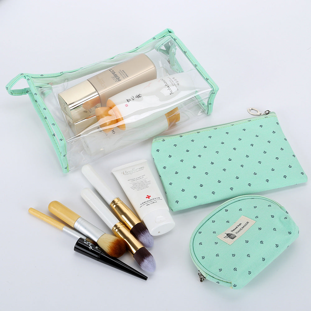 Cotton Travel Toiletry Cosmetic Bag Set