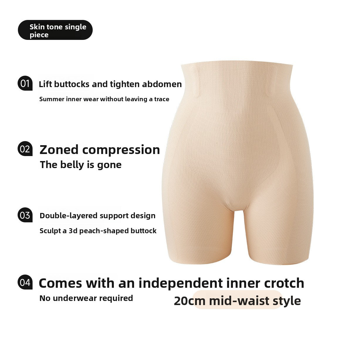 Cotton Tummy Control Shapewear Pants with Butt Lift