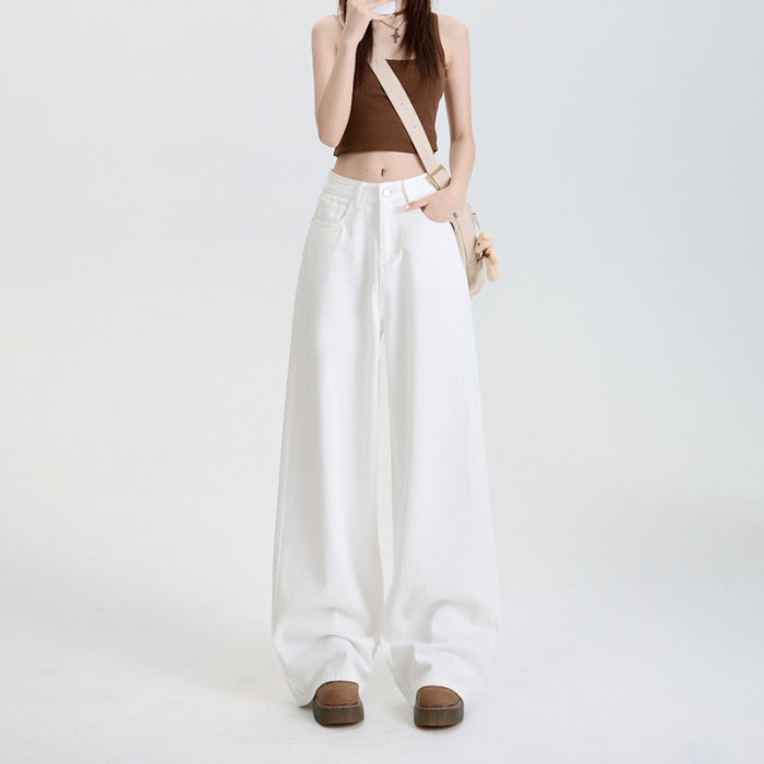 Cotton Wide Leg Denim Pants