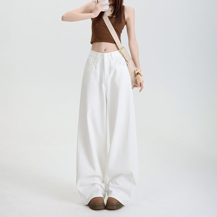 Cotton Wide Leg Denim Pants