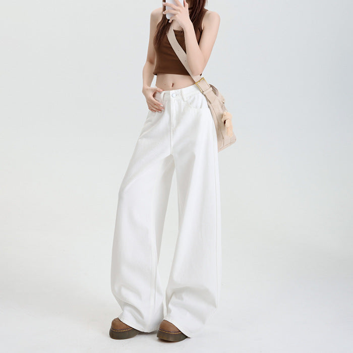 Cotton Wide Leg Denim Pants