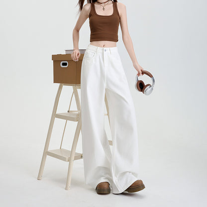 Cotton Wide Leg Denim Pants