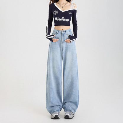 Cotton Wide Leg Denim Pants