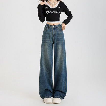 Cotton Wide Leg Denim Pants
