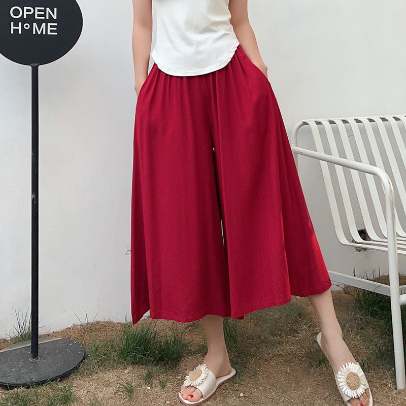 Cotton wide leg pants