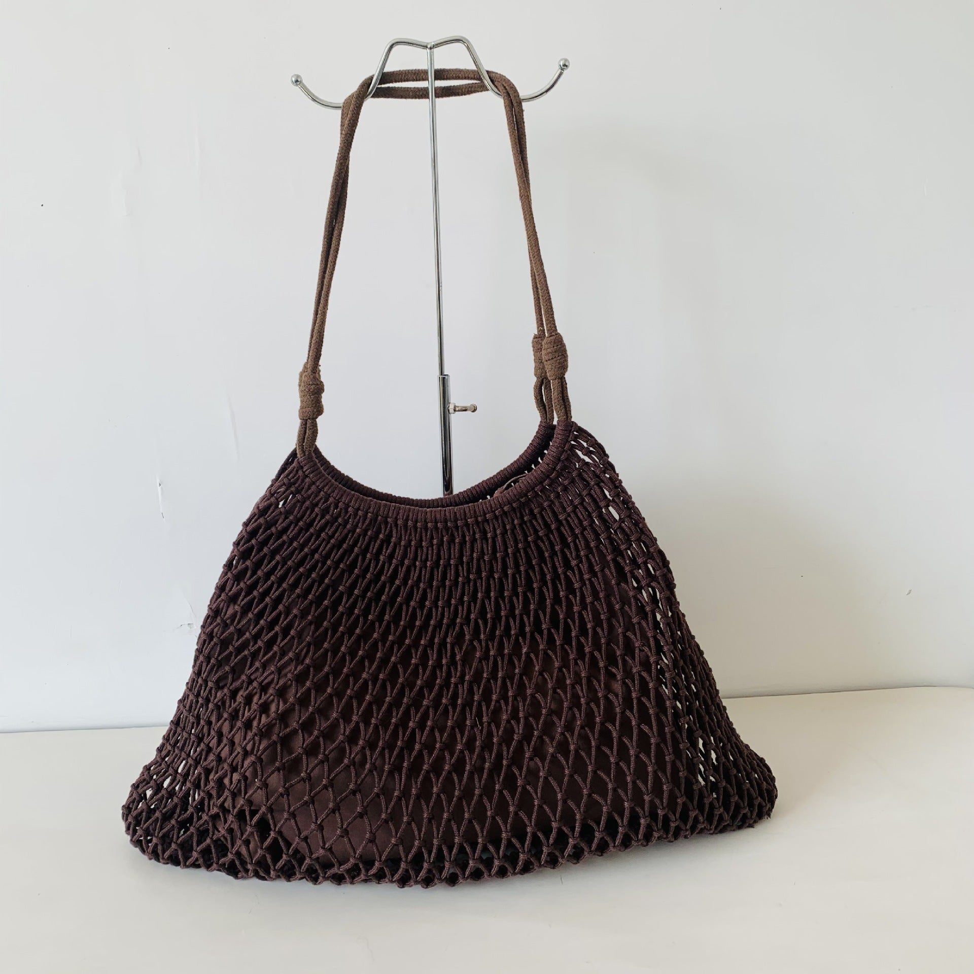 Cotton Woven Drawstring Bucket Bag