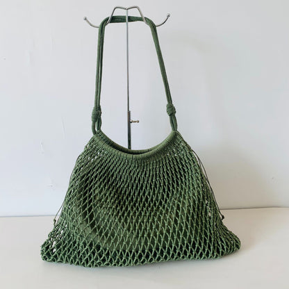 Cotton Woven Drawstring Bucket Bag