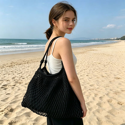 Cotton Woven Drawstring Bucket Bag